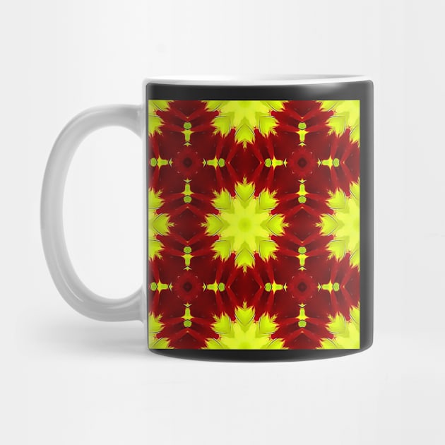 Red Yellow Chysanthemum Pattern Number 8 by BubbleMench